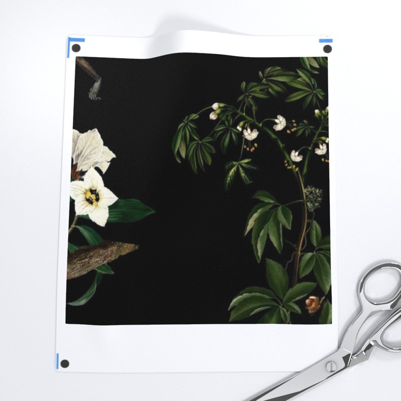 Exotic Monkey Jungle Forest Chinoiserie Black Green Floral Botanical Tropical Custom Removable Wallpaper by Spoonflower Peel & Stick Wallpaper 2FT Wide